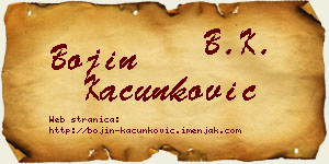 Bojin Kačunković vizit kartica